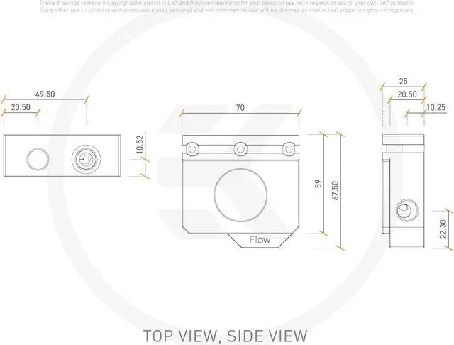 Alt view image 4 of 6 - EK-Quantum Scalar Flow Indicator Top-To-Bottom D-RGB - Nickel