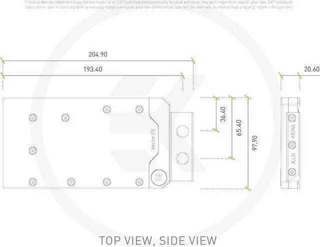 Alt view image 3 of 6 - EK-Quantum Vector FE RTX 3070 - Nickel + Acetal