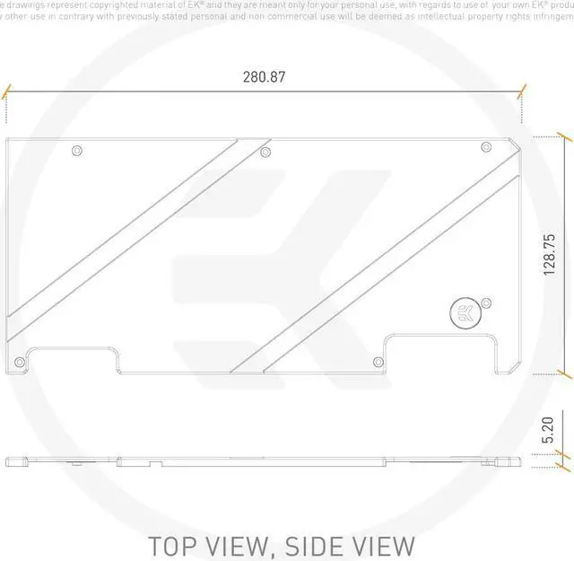 Alt view image 5 of 5 - EKWB EK-Quantum Vector Strix RTX 3070/3080/3090 GPU Backplate, Black