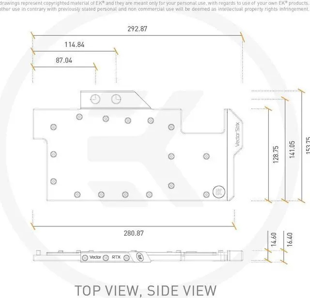 Alt view image 3 of 7 - EK-Quantum Vector Strix RTX 3070 D-RGB - Nickel + Plexi