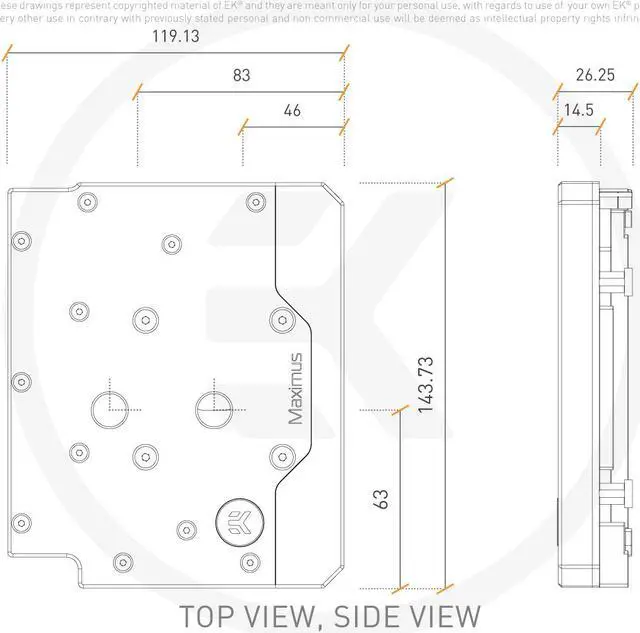 Alt view image 2 of 3 - EK-Quantum Momentum ROG Maximus XII Hero D-RGB - Plexi