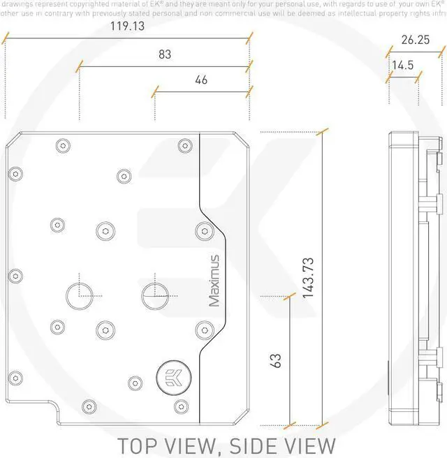 Alt view image 3 of 3 - EK-Quantum Momentum ROG Maximus XII Hero - Acetal