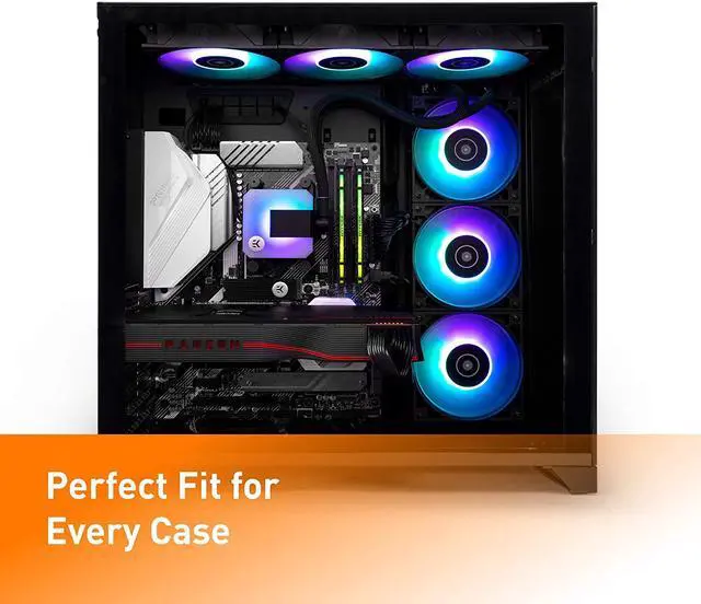 Alt view image 5 of 7 - EK 360mm AIO D-RGB All-in-One Liquid CPU Cooler with EK-Vardar High-Performance PMW Fans, Water Cooling Computer Parts, 120mm Fan, Intel 115X/1200/2066, AMD AM4, (360mm AIO) LGA 1700 Compatible
