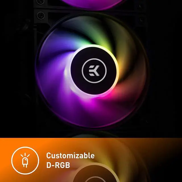 Alt view image 4 of 7 - EK 360mm AIO D-RGB All-in-One Liquid CPU Cooler with EK-Vardar High-Performance PMW Fans, Water Cooling Computer Parts, 120mm Fan, Intel 115X/1200/2066, AMD AM4, (360mm AIO) LGA 1700 Compatible
