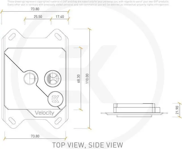 Alt view image 4 of 4 - EK-Quantum Velocity Honor D-RGB - AMD Black Nickel + Stars & Stripes