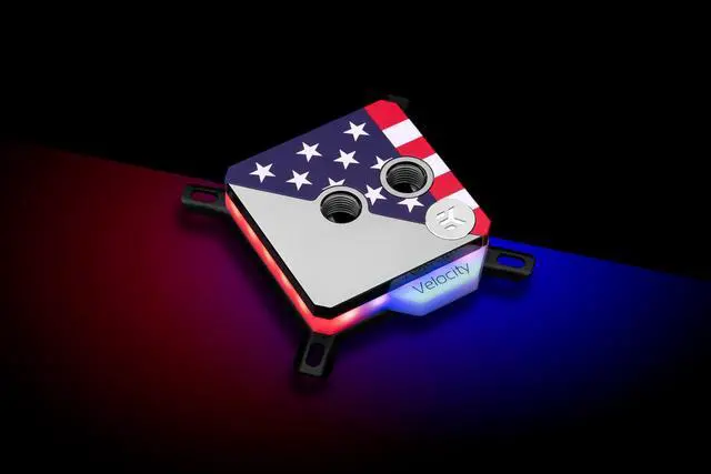 Alt view image 2 of 4 - EK-Quantum Velocity Honor D-RGB - AMD Black Nickel + Stars & Stripes