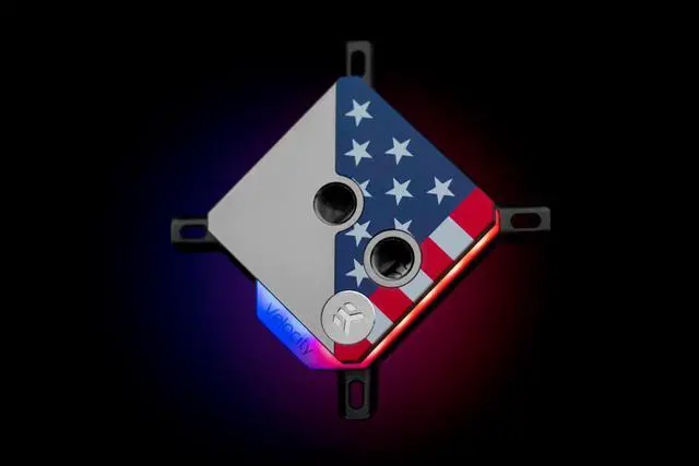 Alt view image 3 of 4 - EK-Quantum Velocity Honor D-RGB - AMD Black Nickel + Stars & Stripes