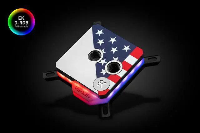 Main image of EK-Quantum Velocity Honor D-RGB - AMD Black Nickel + Stars & Stripes