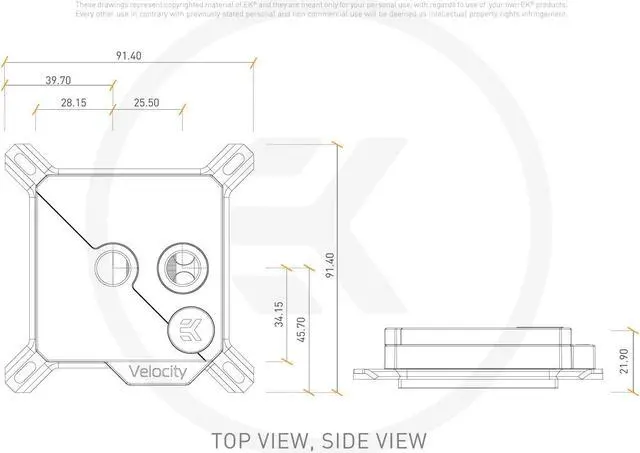 Alt view image 4 of 4 - EK-Quantum Velocity Honor D-RGB - Black Nickel + Stars & Stripes