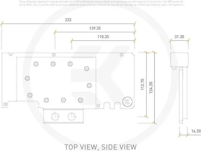 Alt view image 6 of 6 - EK-Quantum Vector Trinity RTX 3080/3090 Active Backplate D-RGB - Plexi