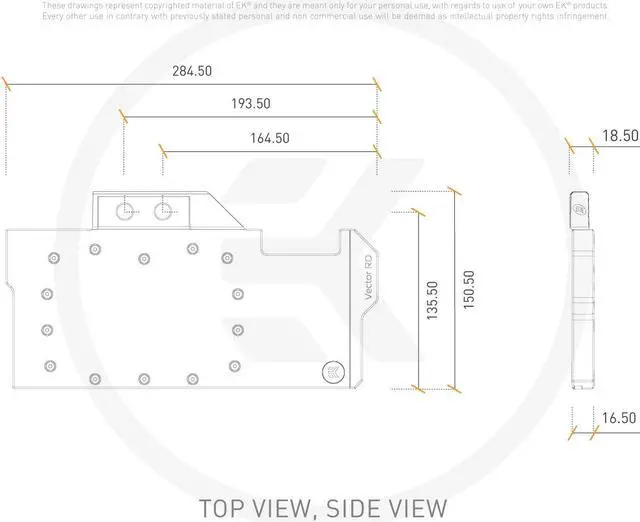 Alt view image 7 of 7 - EK-Quantum Vector Strix RTX 3080/3090 Active Backplate - Acetal