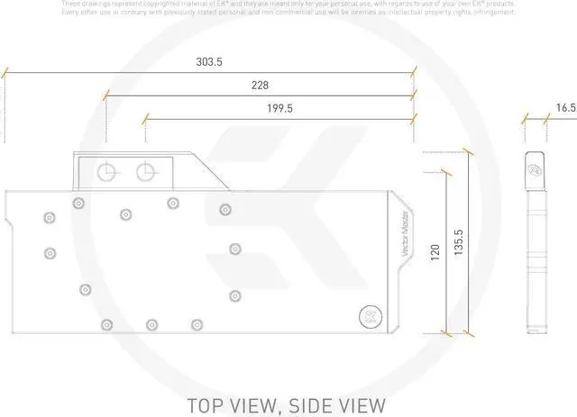 Alt view image 6 of 6 - EK-QUANTUM VECTOR MASTER RX 6800XT/6900XT D-RGB - NICKEL + PLEXI