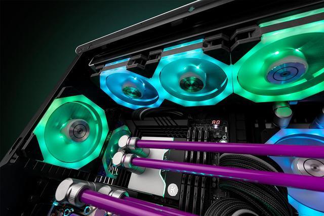 Alt view image 3 of 7 - EK-Quantum Impulse 120 D-RGB Computer Cooling Fan - 120mm Black (400-1800 rpm)