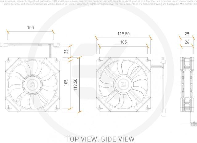 Alt view image 7 of 7 - EK-Quantum Impulse 120 D-RGB Computer Cooling Fan - 120mm Black (400-1800 rpm)
