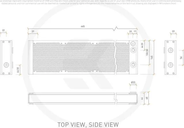 Alt view image 7 of 7 - EK-Quantum Surface P420M 420mm Radiator - Black