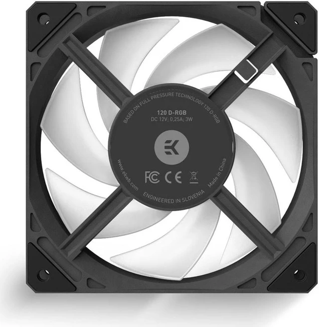 Alt view image 4 of 14 - EK-Loop Fan FPT 120 D-RGB - 120mm Black (550-2300rpm)