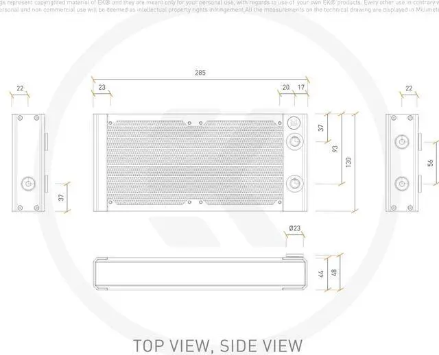 Alt view image 6 of 7 - EK-Quantum Surface P240M 240mm Radiator - Black