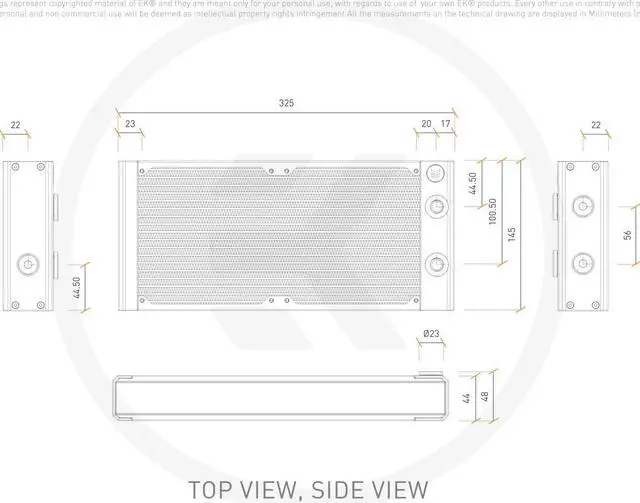 Alt view image 7 of 7 - EK-Quantum Surface P280M 280mm Radiator - Black