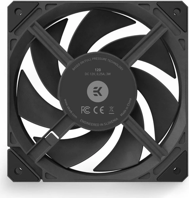 Alt view image 5 of 14 - EK-Loop Fan FPT 120 - 120mm Black (550-2300rpm)