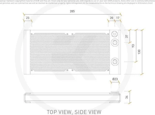 Alt view image 7 of 7 - EK-Quantum Surface S240 240mm Radiator - Black