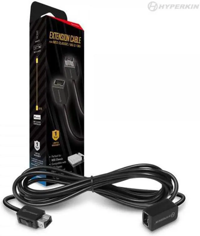 Alt view image 3 of 4 - HYPERKIN NES Classic Edition/ Wii U/ Wii Extension Cable (6 ft.) - Proprietary for Game Pad, Gaming Console - Extension Cable - 6 ft - 1 x Male Proprietary Connector - 1 x Female Proprietary Connector