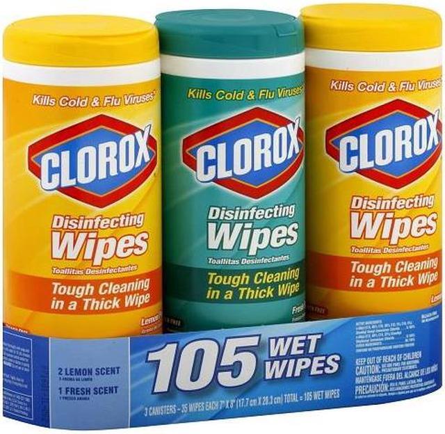 Alt view image 13 of 20 - Clorox 30112 Disinfecting Surface Cleaner Wipes Value Pack Scented 105 ct Total