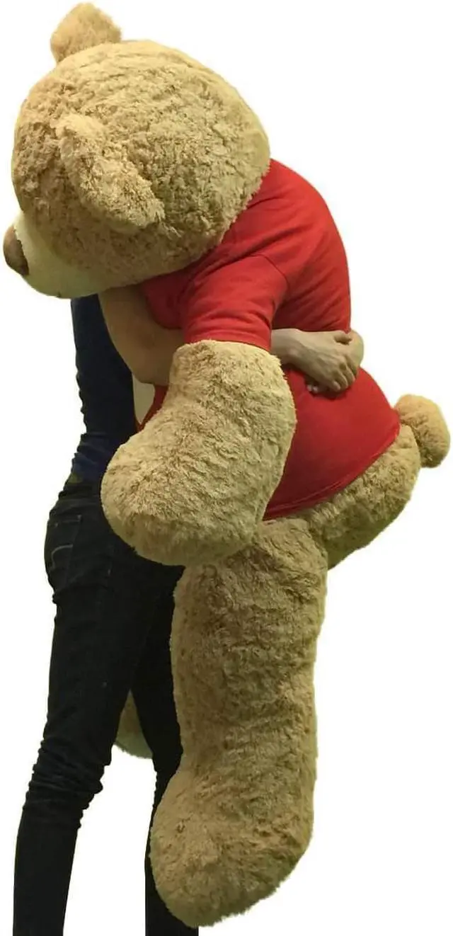 Alt view image 6 of 8 - I Love You Giant 5 Foot Teddy Bear Soft 60 Inch Wears I Love You T-shirt Weighs 16 Pounds