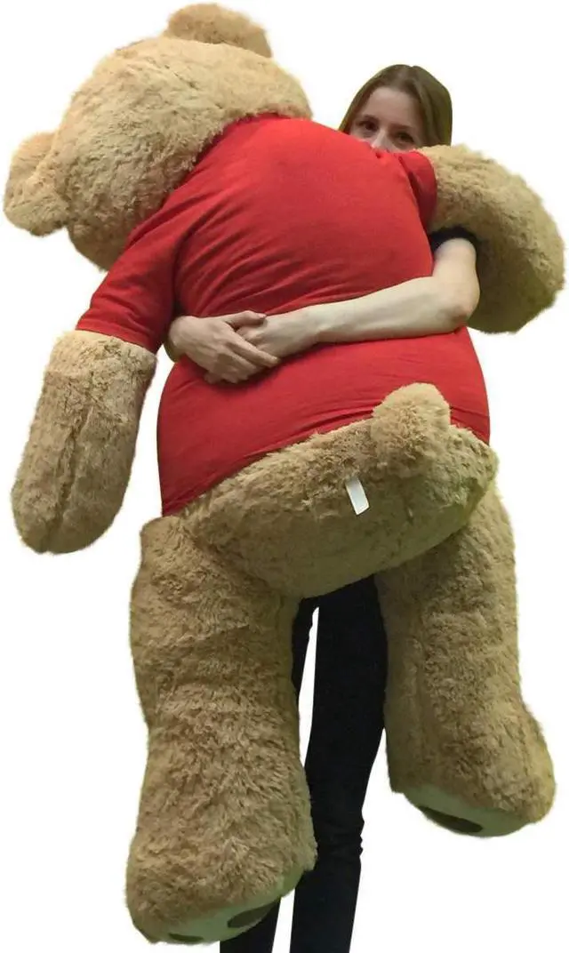Alt view image 4 of 8 - I Love You Giant 5 Foot Teddy Bear Soft 60 Inch Wears I Love You T-shirt Weighs 16 Pounds