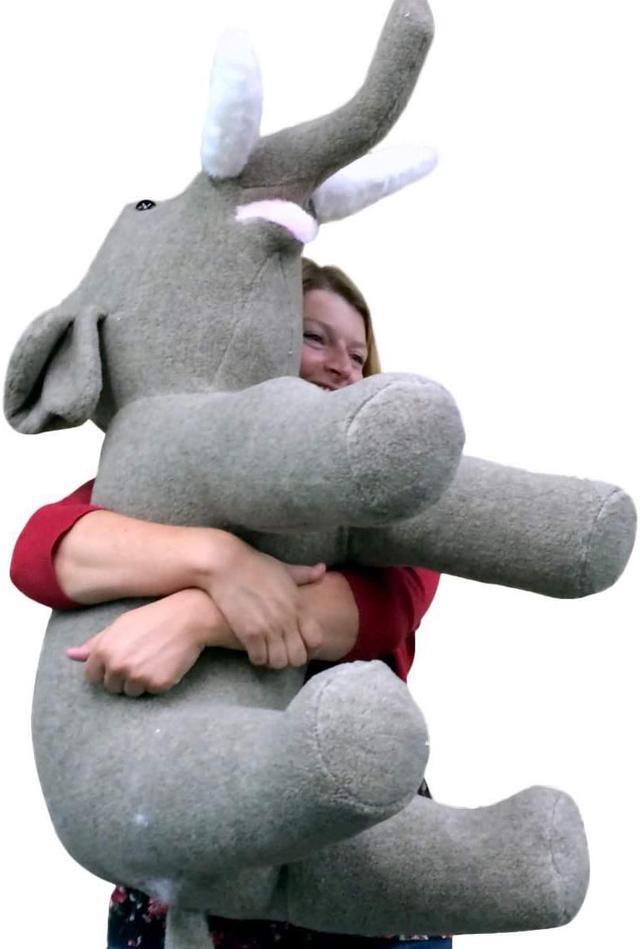 Alt view image 3 of 7 - American Made Oversized Stuffed Elephant 36 Inches Gray Color Soft Large Plush