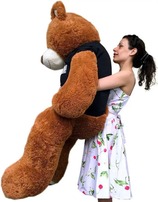 Alt view image 2 of 7 - Big Plush 5 Foot  Graduation Teddy Bear Soft, Cinnamon Color, T shirt says HAPPY GRADUATION