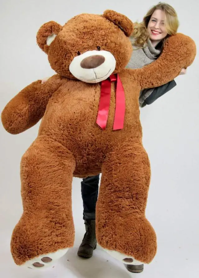 Alt view image 2 of 7 - 5 Foot Very Big Smiling Teddy Bear 60 Inch Soft Brown Giant Stuffed Animal with Bigfoot Paws