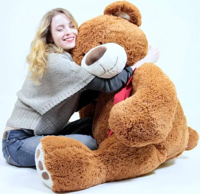 Alt view image 5 of 7 - 5 Foot Very Big Smiling Teddy Bear 60 Inch Soft Brown Giant Stuffed Animal with Bigfoot Paws
