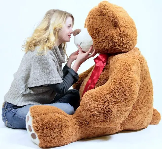 Alt view image 7 of 7 - 5 Foot Very Big Smiling Teddy Bear 60 Inch Soft Brown Giant Stuffed Animal with Bigfoot Paws