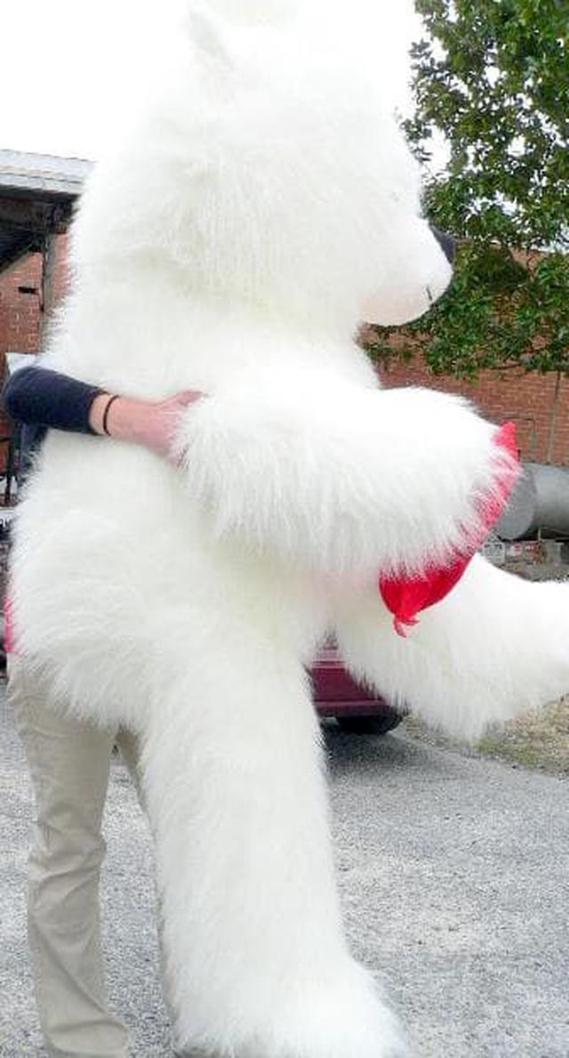 Alt view image 6 of 7 - 6 Foot Teddy Bear Giant White Teddybear With I Love You Heart Soft 72 Inch Made in USA