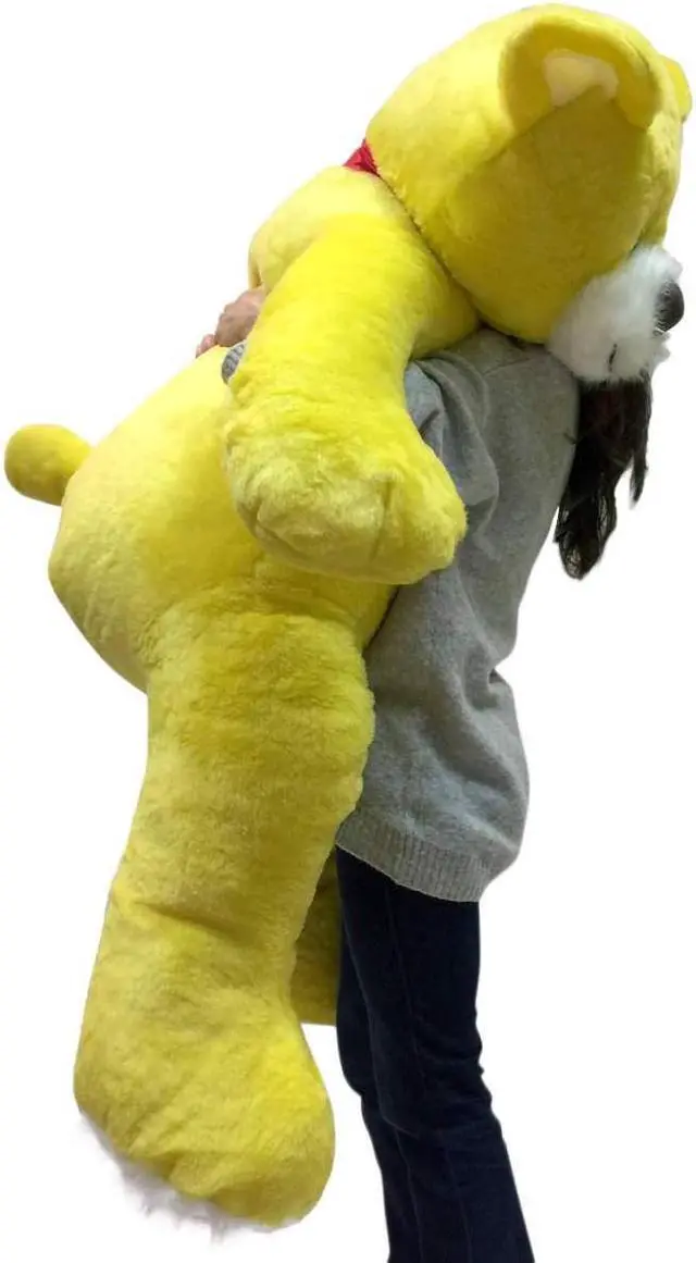 Alt view image 5 of 7 - American Made 5 Foot Super Soft Yellow Teddy Bear Big Plush 60 Inch Large Stuffed Animal Made in USA