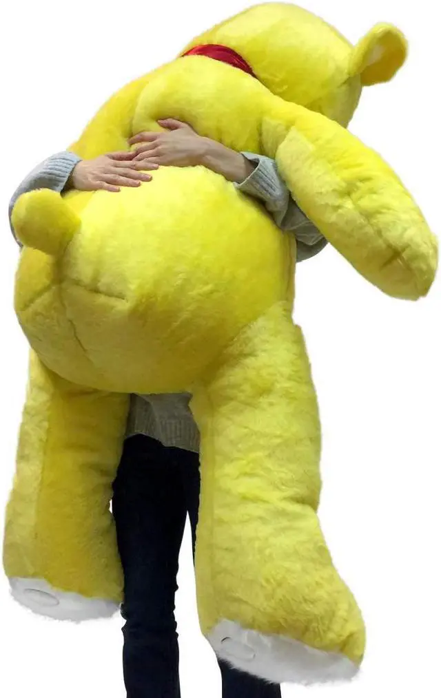 Alt view image 2 of 7 - American Made 5 Foot Super Soft Yellow Teddy Bear Big Plush 60 Inch Large Stuffed Animal Made in USA