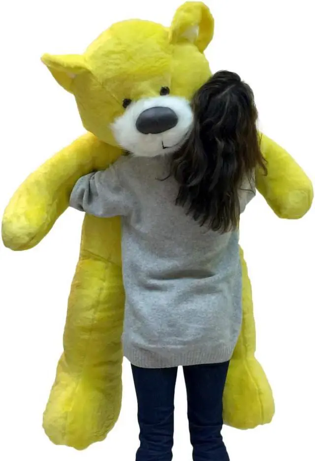 Alt view image 6 of 7 - American Made 5 Foot Super Soft Yellow Teddy Bear Big Plush 60 Inch Large Stuffed Animal Made in USA