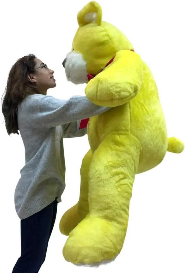 Alt view image 7 of 7 - American Made 5 Foot Super Soft Yellow Teddy Bear Big Plush 60 Inch Large Stuffed Animal Made in USA
