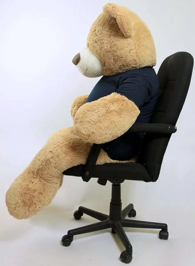 Alt view image 2 of 2 - Personalized Big Plush 5 Foot Giant Teddy Bear Wearing Customized T-Shirt with Your Message