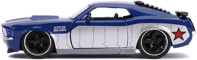 Alt view image 5 of 7 - 1970 Ford Mustang Boss Blue Metallic & Silver "Winter Soldier" "Avengers" "Marvel" Series 1/32 Diecast Model Car by Jada