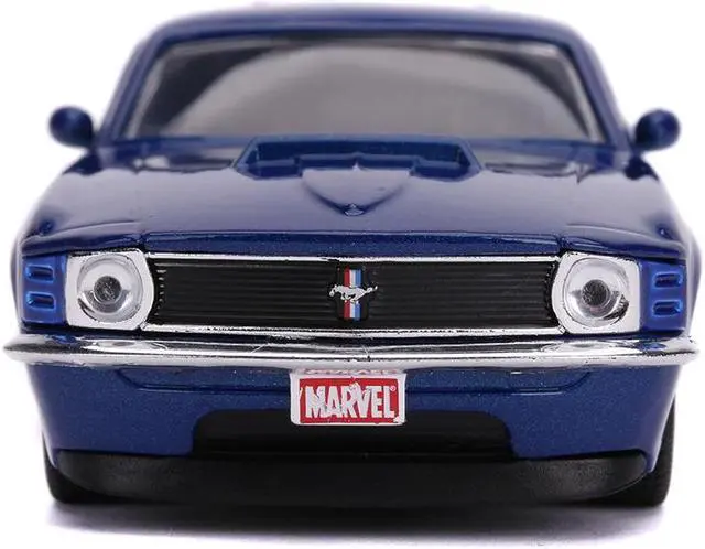 Alt view image 7 of 7 - 1970 Ford Mustang Boss Blue Metallic & Silver "Winter Soldier" "Avengers" "Marvel" Series 1/32 Diecast Model Car by Jada