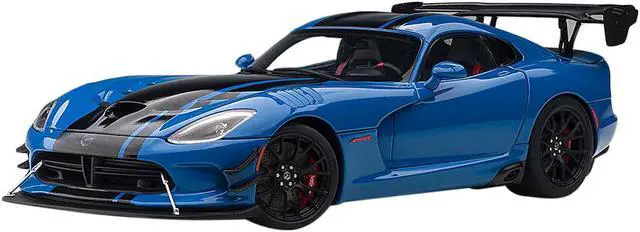 Main image of 2017 Dodge Viper ACR Competition Blue with Black Stripes 1/18 Model Car by Autoart