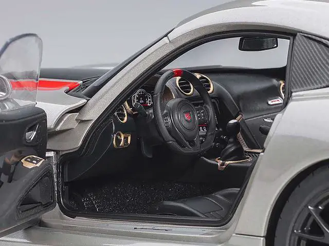 Alt view image 3 of 6 - 2017 Dodge Viper ACR Billet Silver Metallic with Black and Red Stripes 1/18 Model Car by Autoart