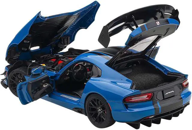 Alt view image 2 of 11 - 2017 Dodge Viper ACR Competition Blue with Black Stripes 1/18 Model Car by Autoart