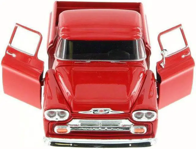 Alt view image 4 of 4 - 1958 Chevrolet Apache Fleetside Pickup Truck Red 1/24 Diecast Model Car by Motormax