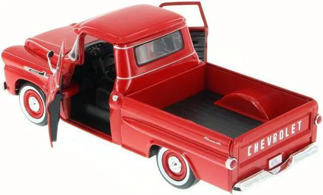 Alt view image 2 of 4 - 1958 Chevrolet Apache Fleetside Pickup Truck Red 1/24 Diecast Model Car by Motormax