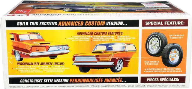 Alt view image 2 of 9 - Skill 2 Model Kit 1963 Chevrolet Impala SS Hardtop 4 in 1 Kit 1/25 Scale Model by AMT