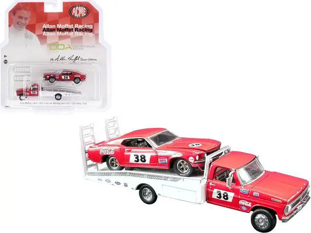 Main image of Ford F-350 Ramp Truck #38 & 1969 Ford Mustang T/A #38 Coca-Cola Allan Moffat 1/64 Diecast Model Cars Greenlight for ACME