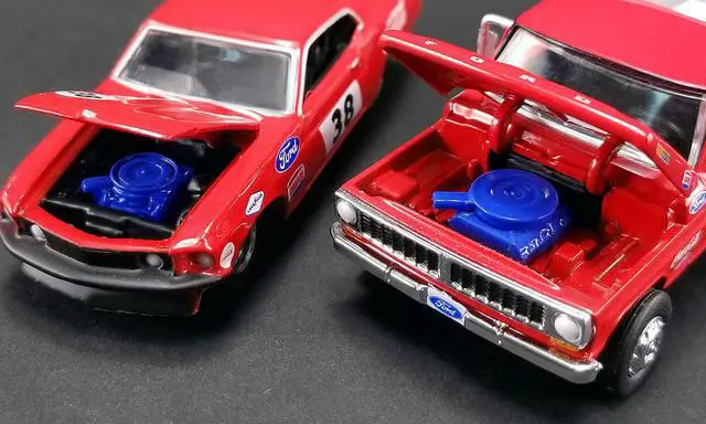 Alt view image 2 of 6 - Ford F-350 Ramp Truck #38 & 1969 Ford Mustang T/A #38 Coca-Cola Allan Moffat 1/64 Diecast Model Cars Greenlight for ACME