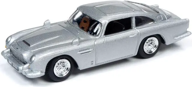 Alt view image 3 of 7 - 1964 Aston Martin DB5 Silver Birch & Collectible Tin Display "Skyfall" 2012 Movie (007 James Bond) 1/64 Diecast Johnny Lightning